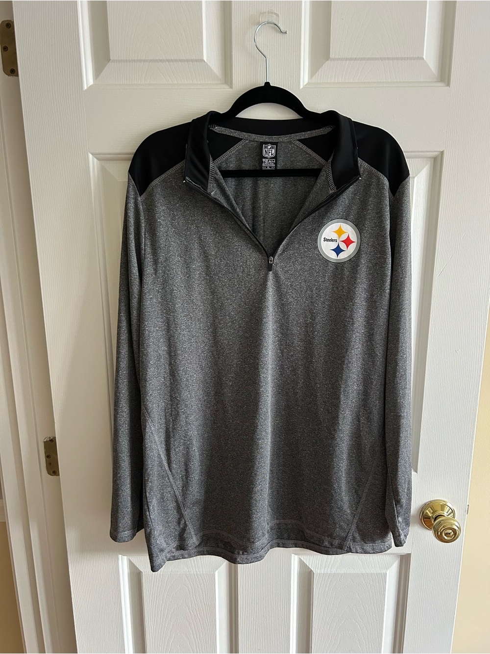 NFL Steelers L Men's Gray Quarter-Zip Pullover